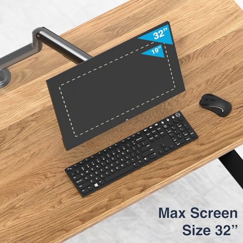 Image of Desky Spring Eco Single Monitor Arm - Gas Spring Mount for 13-32 inch Monitors, Full Motion Adjustability, Cable Management, VESA 75 /100, Heavy-Duty Aluminum - Space Grey