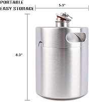 Vista 6 de TMCRAFT 64OZ Stainless Steel Mini Keg, Portable beer growler with Exhaust Valve Designed Cap to Keep Beverage Fresh.