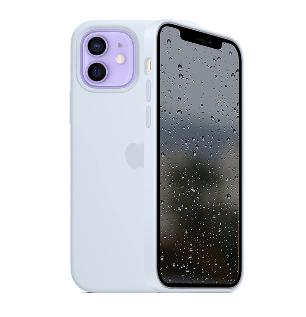 ZBRO Silicone Case Compatible for iPhone 12/Compatible for iPhone 12 Pro, Liquid Silicone Cover Non-Slip and Drop-Proof Simple Style Compatible with iPhone 12/iPhone 12 Pro 6.1 inch (Cloud Blue)