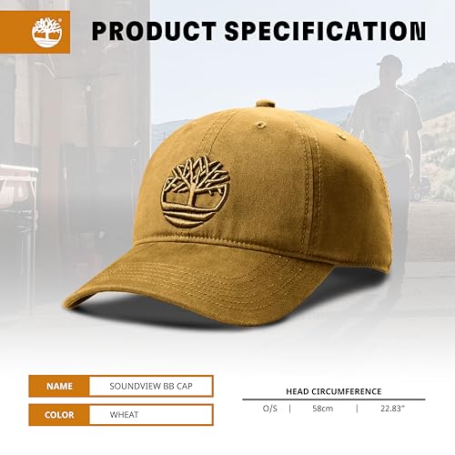 Image of Timberland Soundview Men's Baseball Cap - Cotton Canvas, Adjustable, Lightweight & Stylish Hat for Outdoor Activities