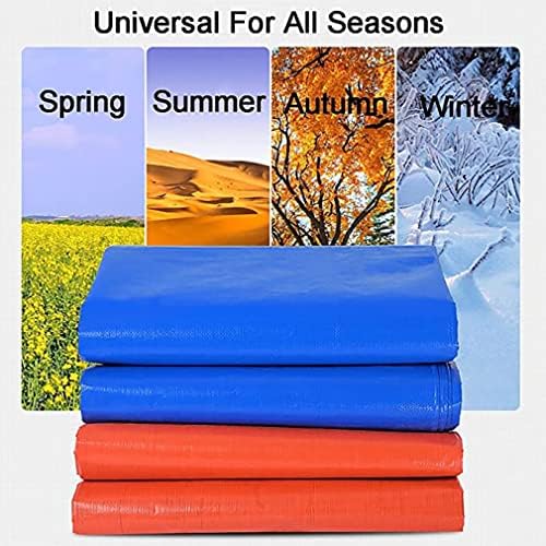 Multipurpose for Outdoor Rain Cloth Tarpaulin Waterproof Heavy Duty Tarp Sheet Cover with Reinforced Grommets Encrypted Grommets The Glossy Surface is More Waterproof (Color : Blue
