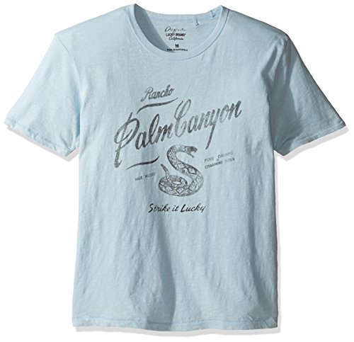 Lucky Brand Men's Palm Canyon Graphic Tee, Spring Blue Slub, Large