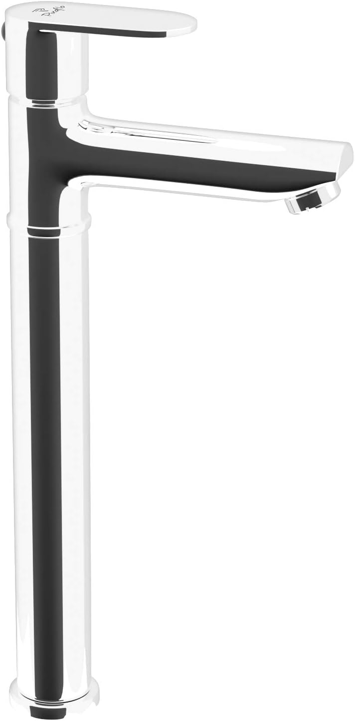 Pixaflo Koroit Brass Extended Tall Body Pillar Cock 12 inch Tap for Wash Basin | Deck Mounted | Cold Water Tap (Not Hot & Cold Mixer) | Counter Top/Table Top Faucet | Foam Flow | Chrome Finish