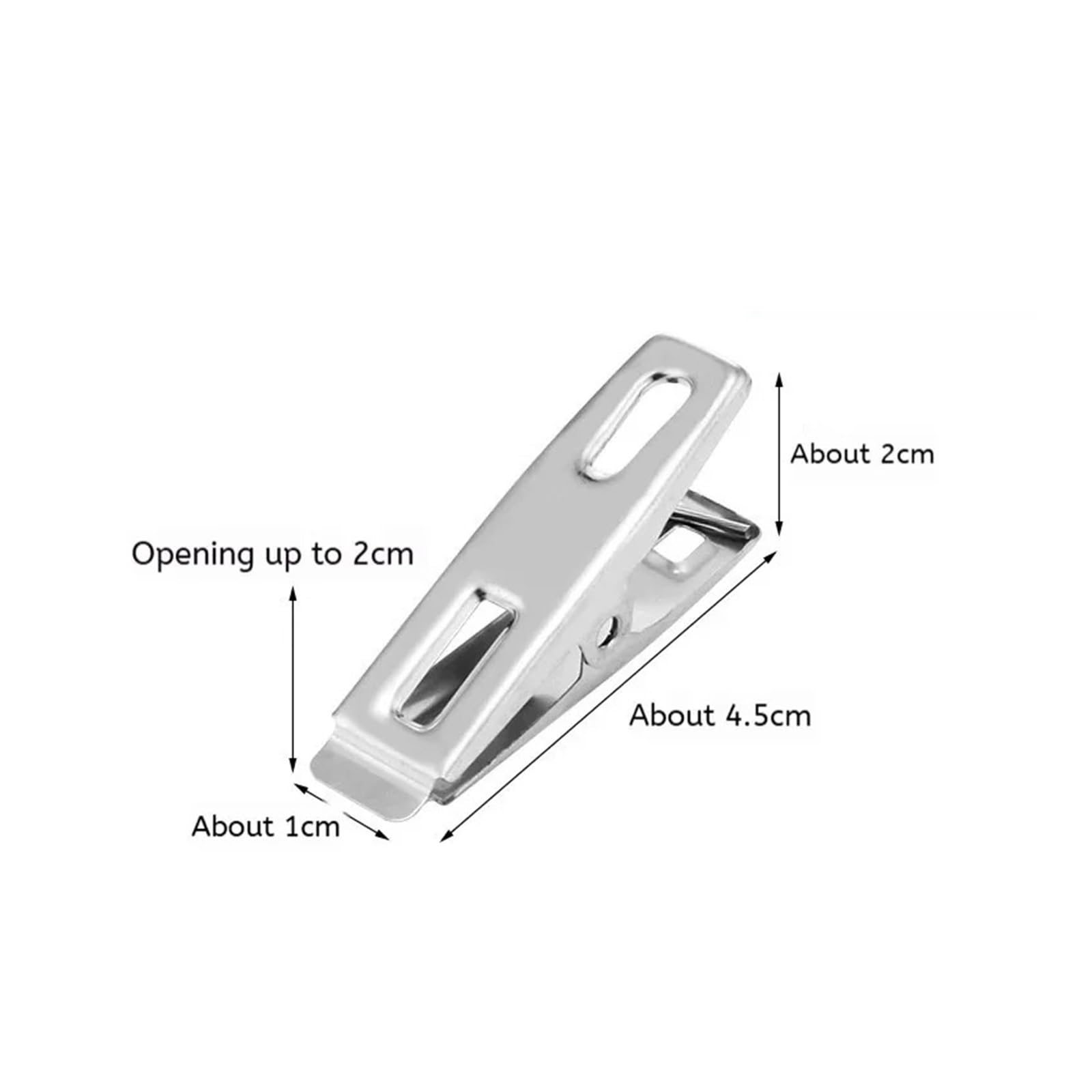 Metall-Wäscheklammern, 200 Stück, Edelstahl, flache Öffnung, Wäscheklammern, Binder-Clip-Set, Kleidung für Socken für Wäscheleine, Befestigung, Handtuch, Socken, Unterwäsche