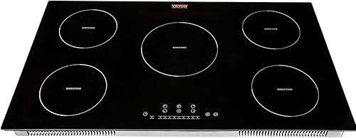 Miniatura 11 de VEVOR Placa eléctrica, 5 quemadores, estufa de inducción de 36 pulgadas, estufa magnética integrada de 9200 W, quemador multifuncional de 9 niveles