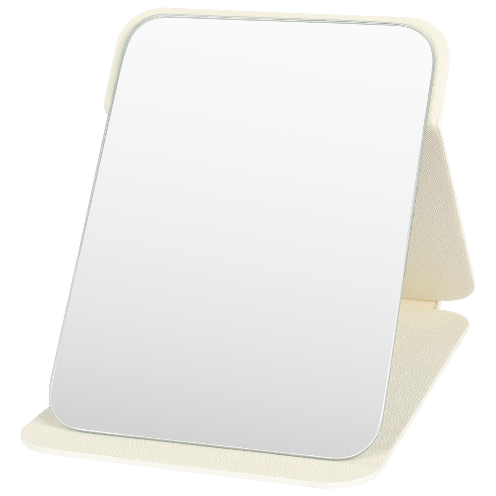 Table Mirrors, Portable Folding Makeup Mirror, Portable Makeup Mirror with PU Leather, Super HD Folding Travel Mirror for Office Desk, Makeup Table and Travel-image-6