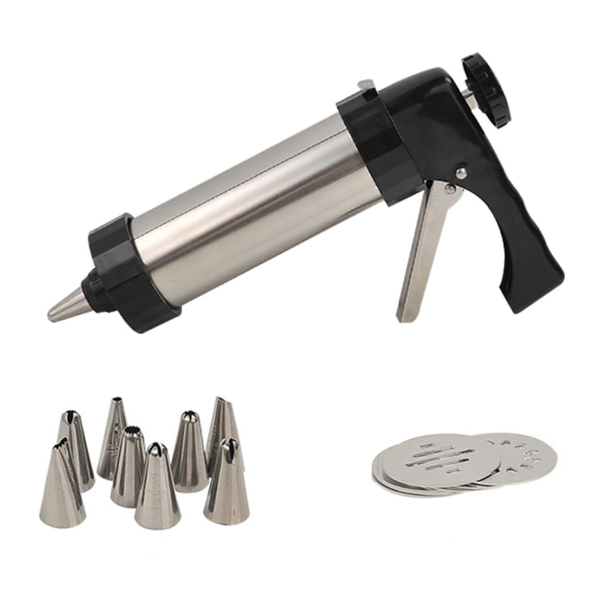 Herramienta de Moldear Galletas de Acero Inoxidable Boquillas y Placas para Repostería Casera Máquina Manual para Hacer Galletas y Decorar Pasteles para Cocina y Reutilizable