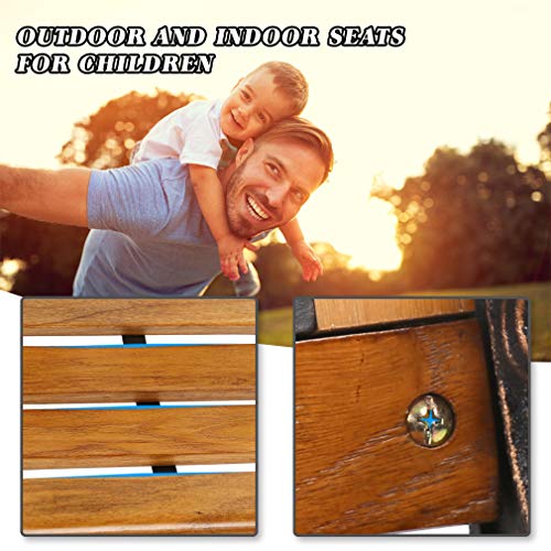 Outdoor Kids Garden Bench Park Metal Aluminum & Wood Benches Clearance For Outdoor Porch, Patio, Garden, Lawn, Balcony, Backyard And Indoor, Metal Material Best Loveseats - Bronze 32.3"X15.7"X18.9" #TOP4