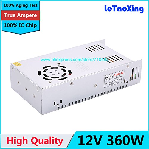 3nh AC 100-240V to DC 12V 30A 360W adapter charger Power Supply Adapter for Led Strips Lights