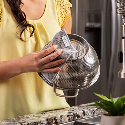 Microfiber Dish Cloths | Scrubs & Cleans: Dishes, Sinks, Counters, Stove Tops | Easy Rinsing | Machine Washable | 6 Pack (Size 4 X 6 Inches) #TOP2