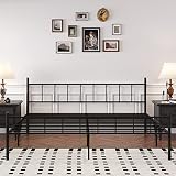 zunatu Metal Bed Frame Platform with Headboard & Footboard Heavy Duty Sturdy Foundation with Storage