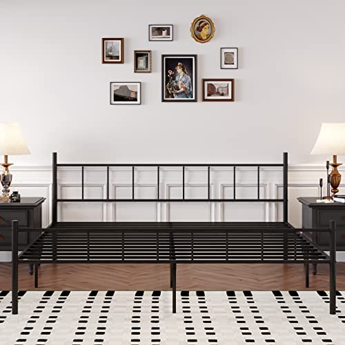 Zunatu Metal Bed Frame Platform With Headboard & Footboard Heavy Duty Sturdy Foundation With Storage Space Squeak Resistant Easy Assembly,No Box Spring Needed,King #TOP9