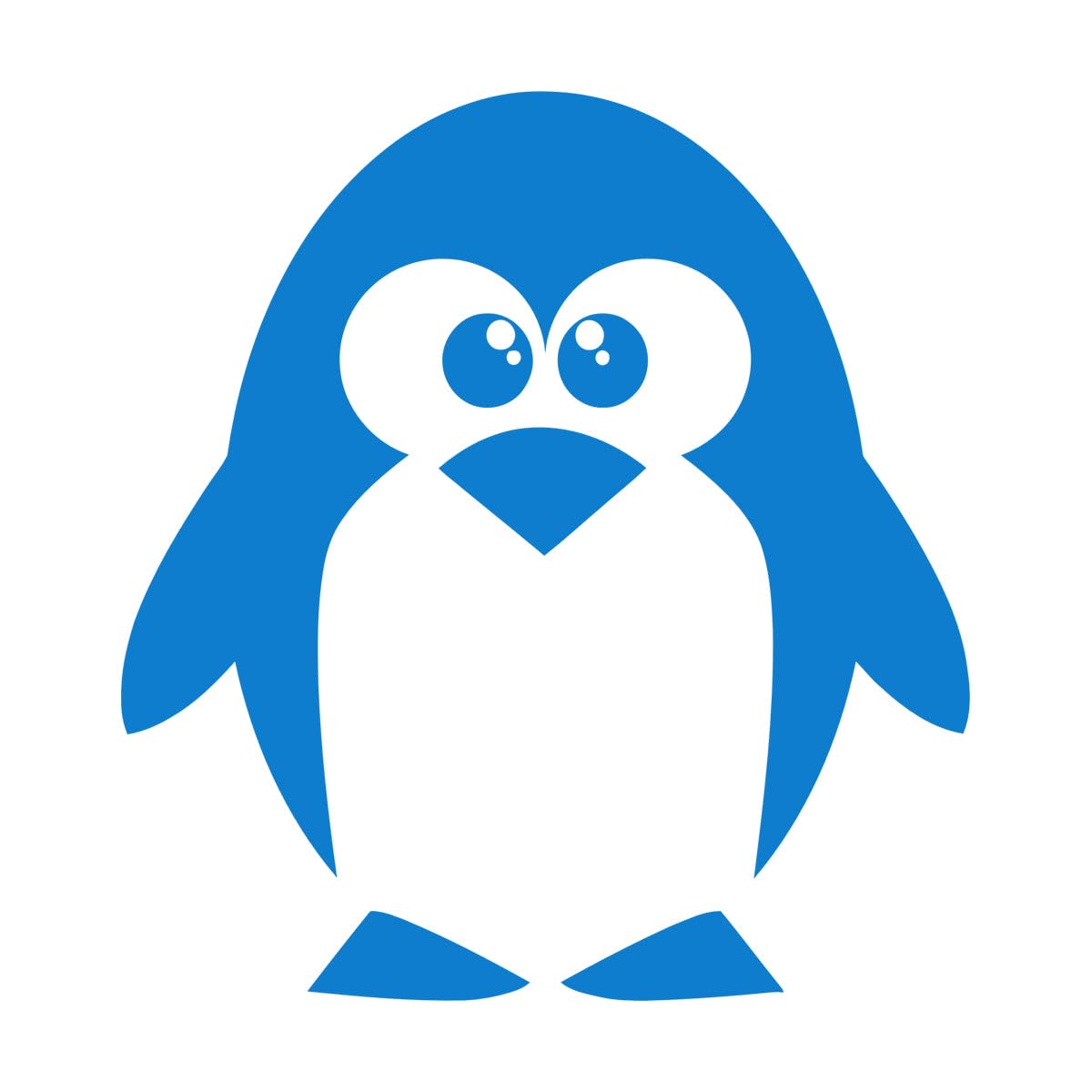 Engraving Decals Penguin North Pole Funny Animal 32x49.4cm Art Decoration Small Blue — image 1