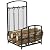 Firewood Rack with Fireplace Tools, Indoor Outdoor Firewood Holder for Fireplace, Wood Stove, Hearth or Fire Pit, Wood Storage Log Rack Includes Poker, Tongs, Broom, Shovel, Black