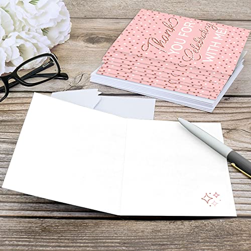 Image of Big Dot of Happiness Pink Rose Gold Birthday - Happy Birthday Party Thank You Cards (8 count)