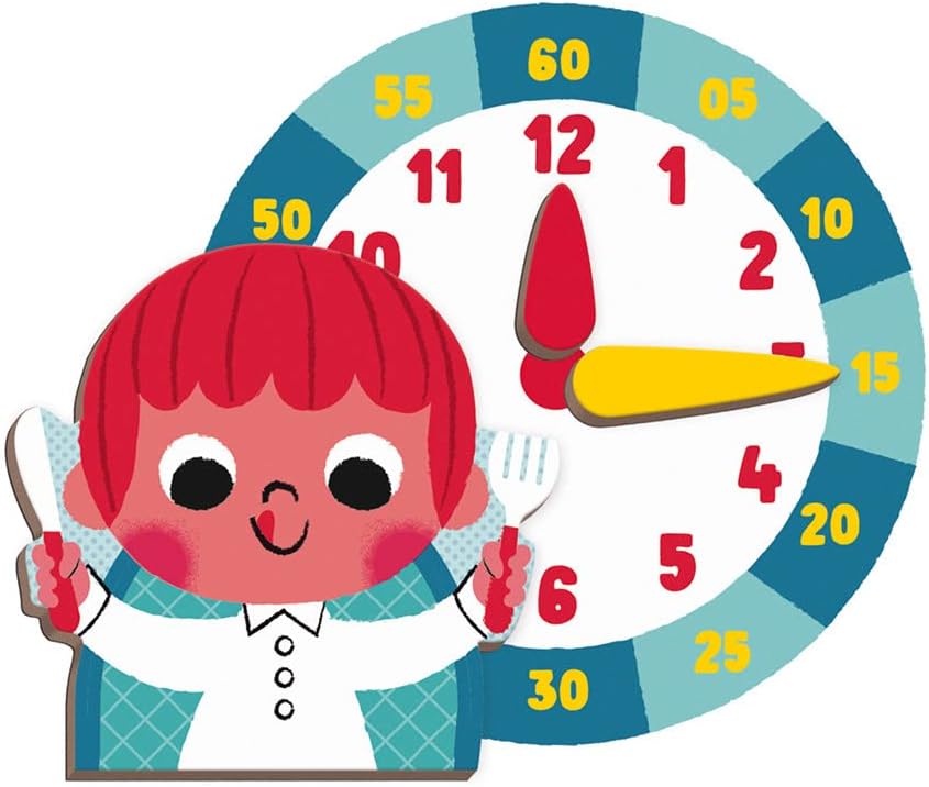 Janod MagnetiBook 94 pc Magnetic Telling Time Game - Ages 3+ - J02724