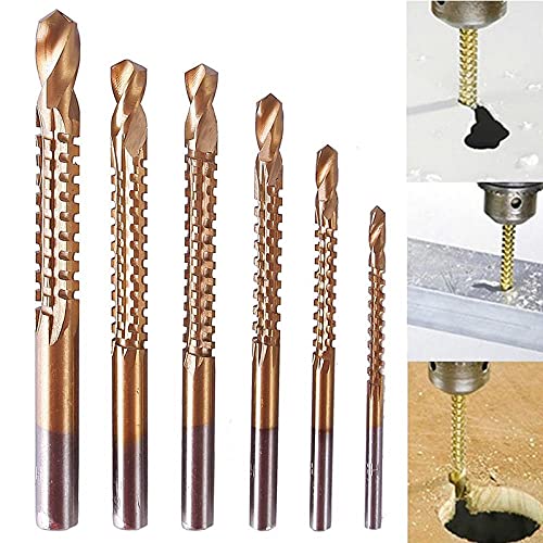 Juego de brocas para madera HSS titanio 6 piezas miniatura 5