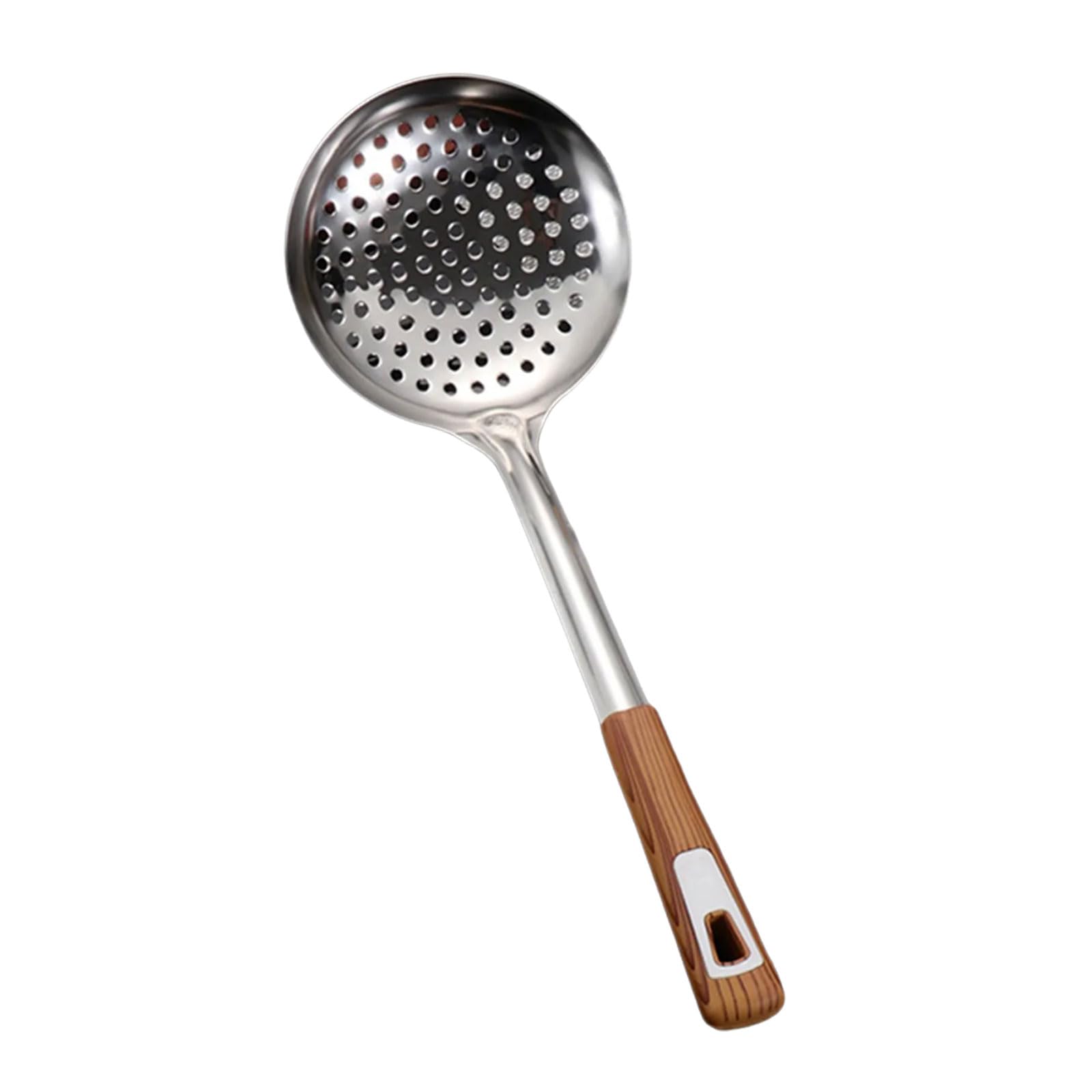 WEILWH Stainless Steel Strainer Spoon Colander Ladle Filter Food Skimmers Useful Things for Kitchen Gadgets Kitchenware Thickened Spoon