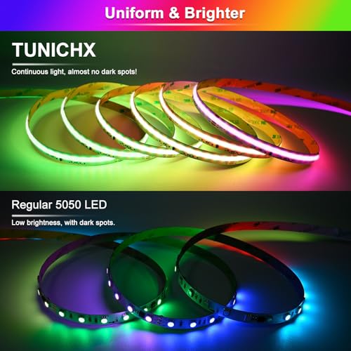 Tira LED RGB COB IC SPI 16.4FT 2100 LEDs Luz Natural miniatura 3