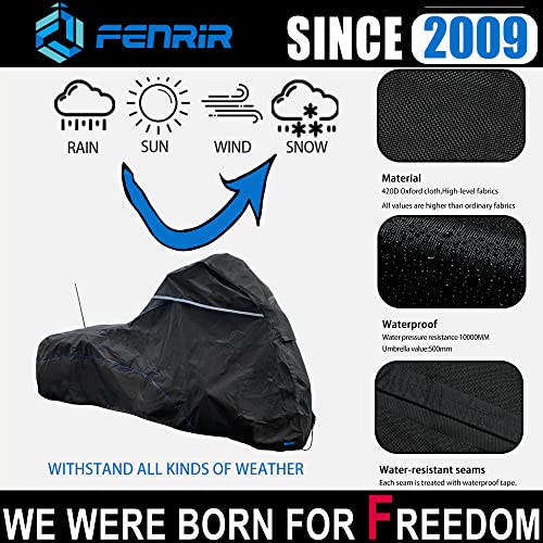 Image of FENRIR Heavy Cloth Motorcycle Cover Waterproof Outdoor Storage for Cruise Touring Shadow