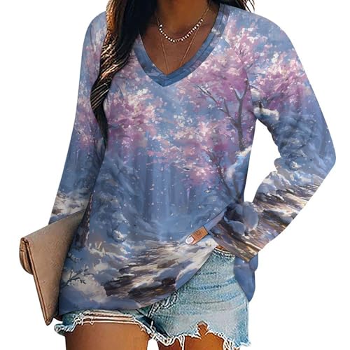 Snowy Forests ICY River Winter Womens Long Sleeve T Shirts