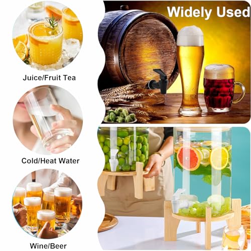 6 Stück Kunststoff Getränkespender Zapfhahn, Wasserspender Ersatzzapfen, Ersatzhahn, geeignet für Kalte und heiße Getränke, für Bierfass, Glas, Kaffee, Saft, Trinkbrunnen, Schwarz und Weiß