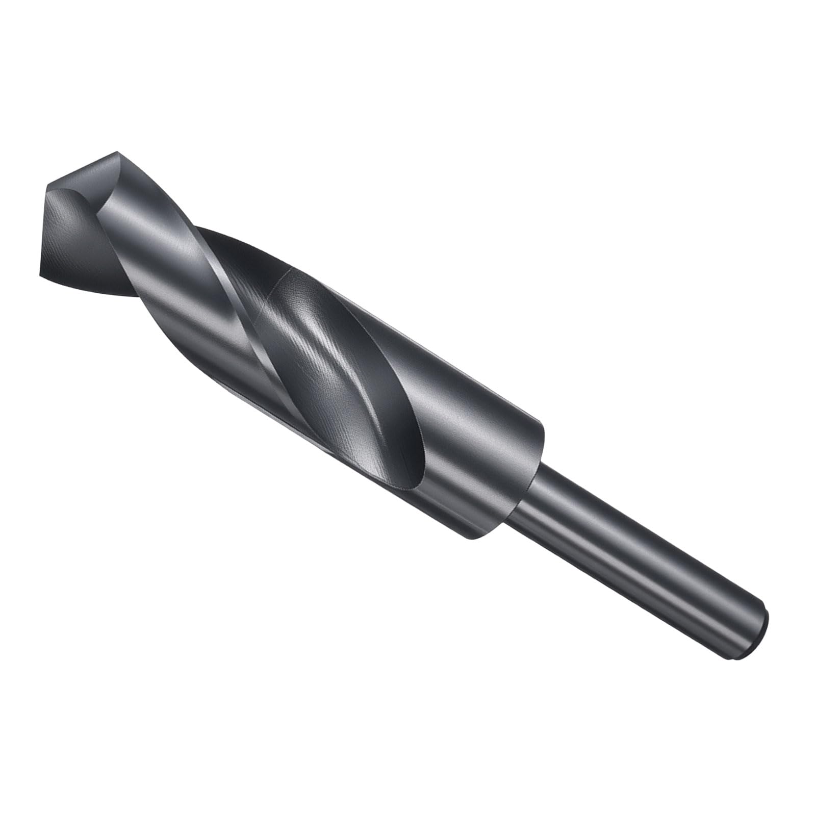 METALLIXITY Drill Bit(25.5mm), 1/2" Reduced Shank Round 4341 High-Speed Steel 118° Bits for Drilling Medium to Low Thin Steel Copper Aluminum Wood Plastic DIY Project Nitriding Black