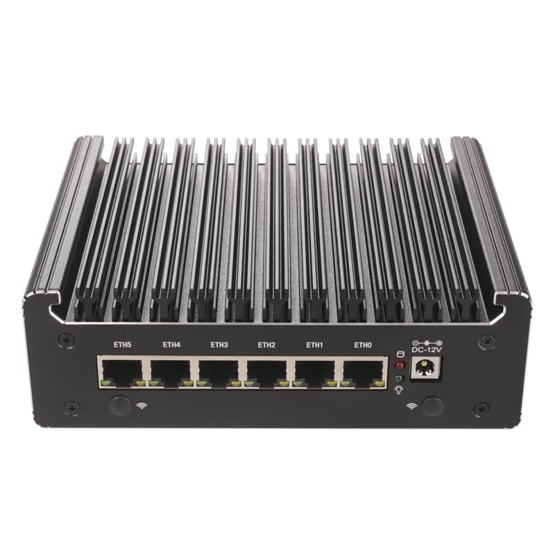 Firewall Hardware Appliance Pentium Gold Processor 8505 Mini PC, 6 x i226V 2.5GbE LAN, AES-NI, OPNsense Micro Router Appliance, M.2 WiFi Slot, M.2 Nvme PCIE 4.0 DDR5 32GB * 2 MINI PC (sin RAM ni SSD)