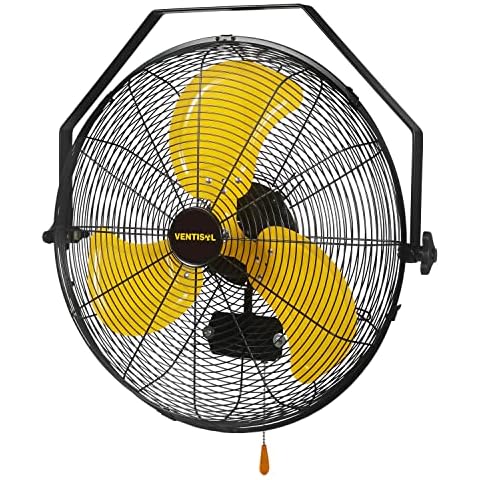 VENTISOL 20 Inch High Velocity Metal Wall Fan 4650CFM Wall Mounted Fan Heavy Duty Tilting Wall Fan Full Sealed Motor 3-Speeds Patio Fan for Home, Industrial,Commercial,Residential,Greenhouse Use Cover