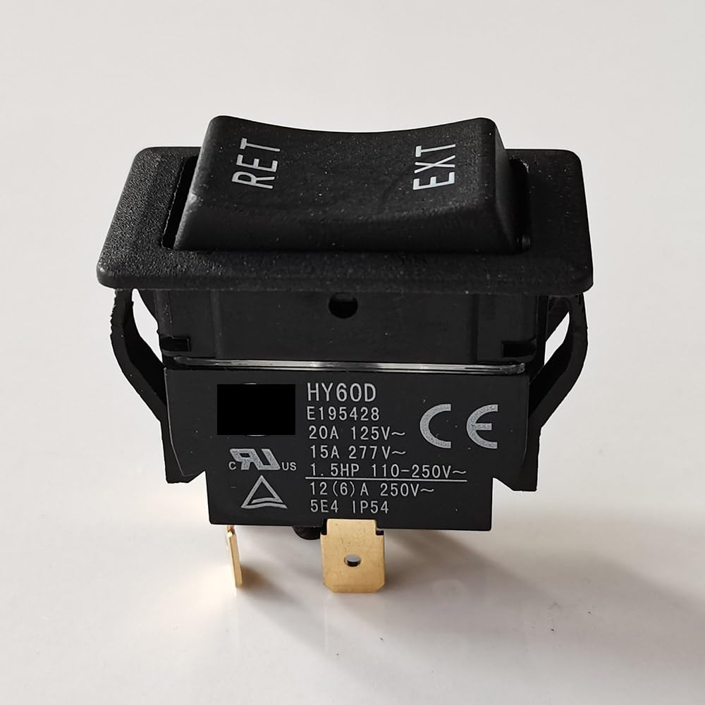 1Piece HY60D Rocker Switch,Automatic Reset RET-EXT,Control Bi-Direction Reversing of Electronic Starter 20A 125VAC 12(6) A 250VAC