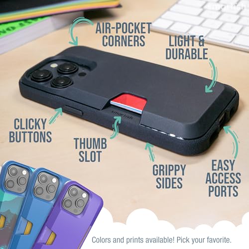 Image of Smartish iPhone 15 Pro Wallet Case - Wallet Slayer Vol. 1 [Slim + Protective] Credit Card Holder - Drop Tested Hidden Credit Card Slot Cover for Apple iPhone 15 Pro - Black Tie Affair