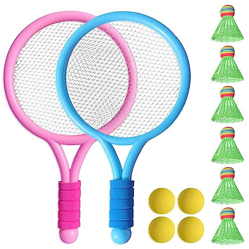 Aoreun Federballset mit 4 Soft Trainingsbälle und 6 Badminton Birdies,...