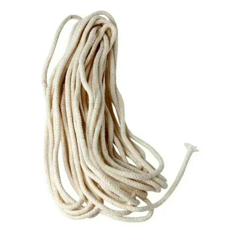 Wymień mocny knot z bawełny Okrągły knot bawełniany 3 m, różne rozmiary do lamp naftowych i palników butelek na wino olej(8mm X 3m)