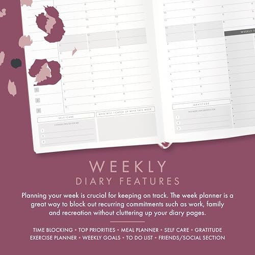 Perfect Planner Company - 2025 Lifestyle Planner - A5 Hardcover Organiser - Personal Development - Goal Setting - Habits and Routines - 100gsm FSC Paper, Mauve - Cosy Home Interiors Perfect Planner Company - 2025 Lifestyle Planner - A5 Hardcover Organiser - Personal Development - Goal Setting - Habits and Routines - 100gsm FSC Paper, Mauve - Image 5