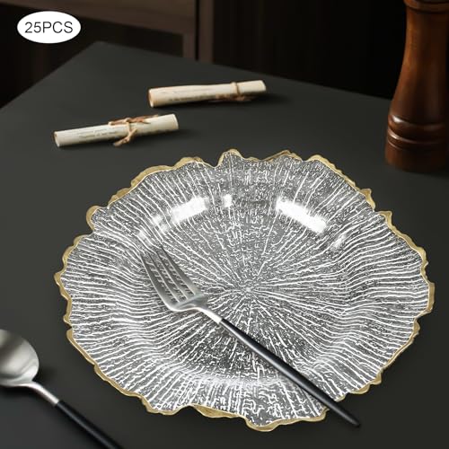 Set de 25 Platos Cargadores Redondos 13 Pulgadas Plástico miniatura 2