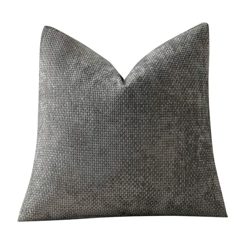 Funda de cojín de terciopelo invernal de un solo color para sala de estar, sofá, estudio, dormitorio (D, 45x45cm)