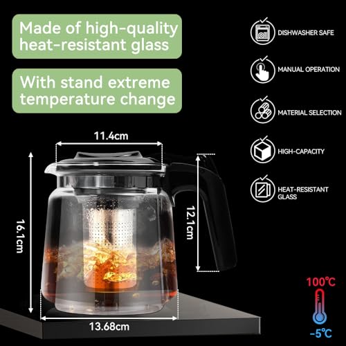 Théière en verre résistant à la chaleur pour éviter les dépôts de thé - 3