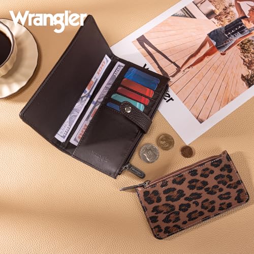 Montana West X Wrangler Wallet Women Bifold Wallets, Card Cases & Money Organizers Leopard Print Credit Card Wallet Ladies Female Western Wallets with RFID Lining and Coin Purse - Image 3
