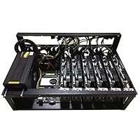 HIMAugbo Mining Rig Frame VerschlüSselung, Mining Case 6~8 Grafikkarten, Mining Rig Frame füR ATX/Btx/Flex/Itx/Microatx, 4 * 12cm Ventilator, 6gpu