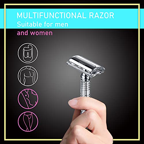 Baili Butterfly Open Tto Double Edge Metal Safety Razor Wet Shaving Kit For Men Women With Platinum Blade And Mirrored Travel Case Bd179 #TOP1