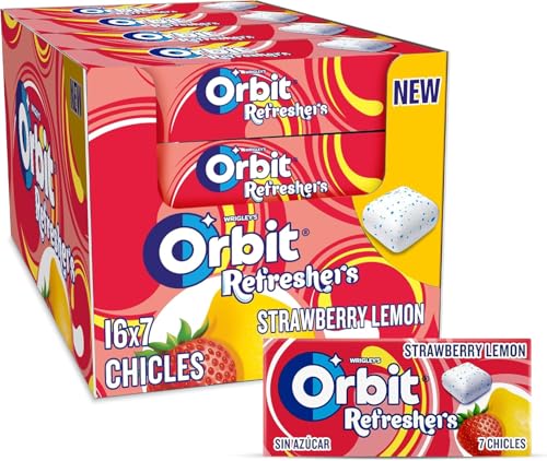Orbit Refreshers Chicles Sin Azúcar Fresa Limón Grageas Handypack 16x7 u.