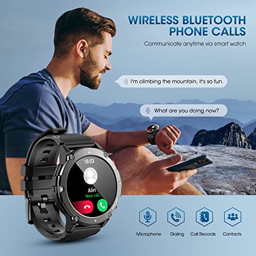 Pureroyi Military Smart Watches For Men, Ip68 Waterproof Smart Watch With Bluetooth Call (Answer/Make Calls) 1.32''Tactical Fitness Watch Tracker For Android Ios Outdoor Sports(Black) #TOP1