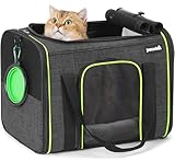 pecute® Cat Carrier Large with Removable Pet Nest up to 8kg, Foldable Cat Carrier Bag, Portable Dog Travel Bag, Breathable Mesh Fabric, Suitable for Car Travel, Bus, Subway,Picnic, Hiking Dark Grey