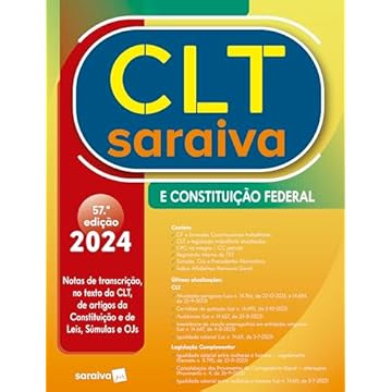 Capa do livro Clt Saraiva e Constituição Federal - 57ª edição 2024