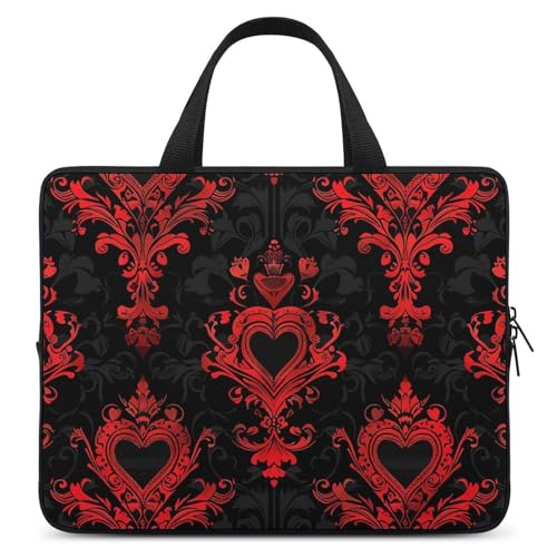 Sac à bandoulière pour ordinateur portable 15 pouces sacoche unisexe cœurs