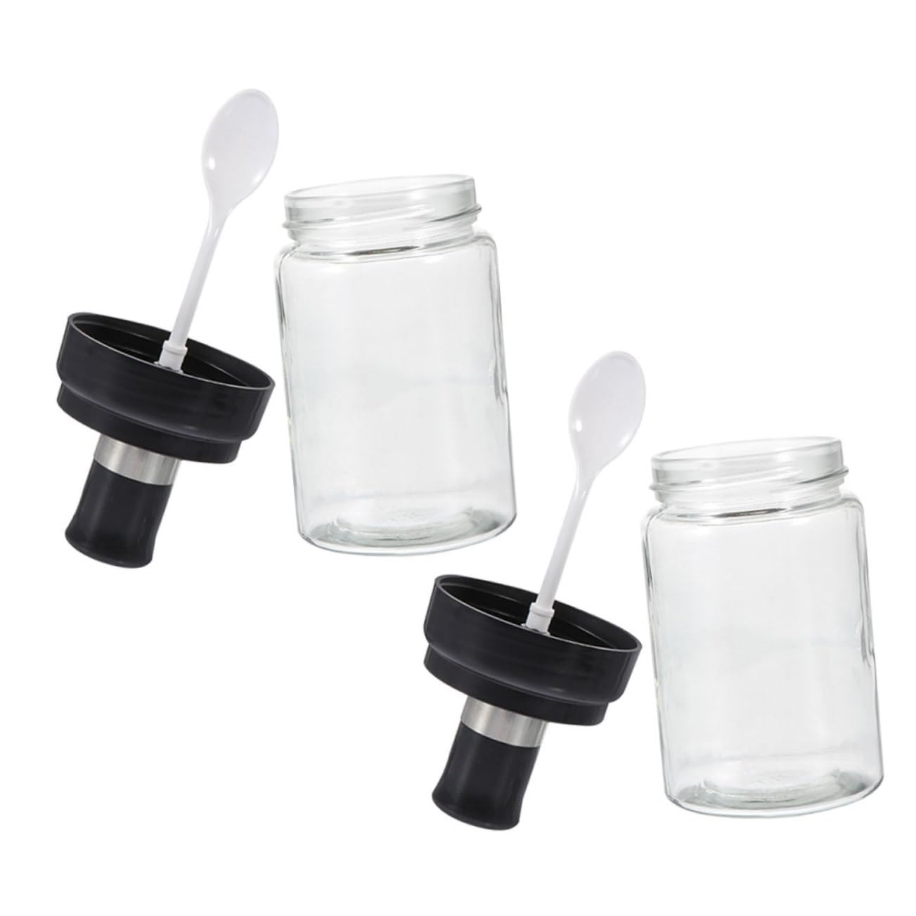 PRETYZOOM 5 Juegos Contenedor De Especias Para El Hogar Frascos Con Tapa Azúcar Dispensadores Matraz Avena Dispensador De Miel Tapas Tarro De Miel Y Galleta Gel De Sílice 2 Piezas * 5