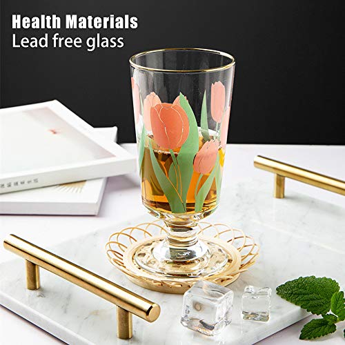 Longjet Red and White Wine Glasses, Champagne Crystal Drinking Glass Cups, 10 Ounce (Tulip)