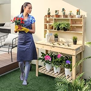 Happygrillpottingbenchtable605woodworkstationworkbenchtablewithflipuptabletopshelveshanginghooksoutdoorflowerpotbenchfarmhousebenchshelfforpatiogardenporch Urban Country Home Decor Happygrill potting bench table 605 wood workstation workbench table with flip up tabletop shelves hanging hooks outdoor flowerpot bench farmhouse bench shelf for patio garden porch urban country home decor