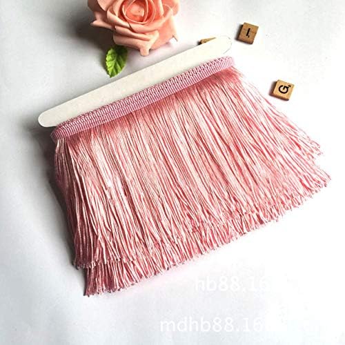 Yalulu 10 Meters 10 Wide Lace Fringe Trim Tassel Fringe Trimming for DIY Latin Dress Stage Clothes Accessories Lace Ribbon (Pink) - Image 3