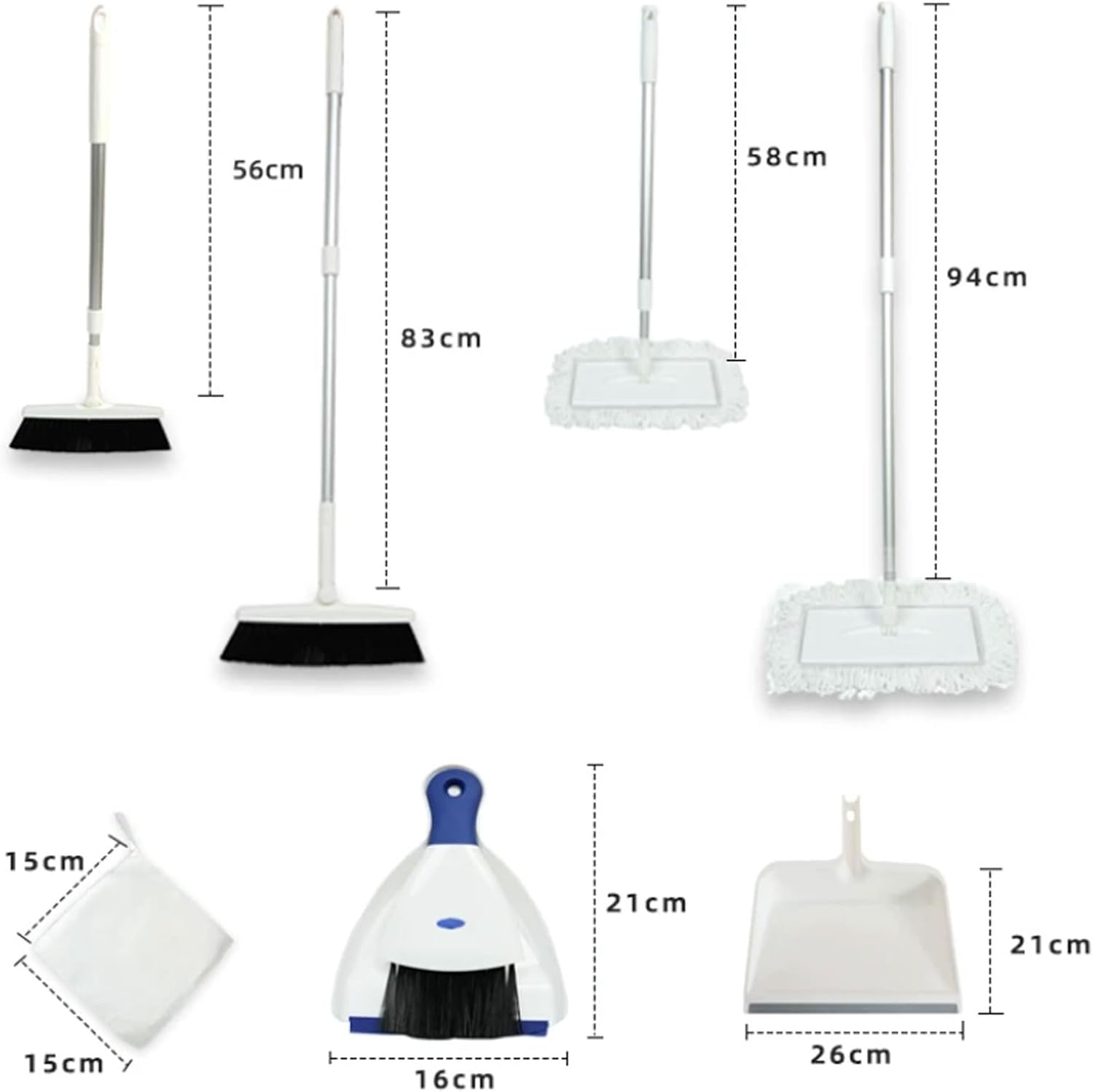 Kids Cleaning Tool Set, Montessori Cleaning Kit with Extendable Mop, Broom & Dustpan, Child-Sized Cleaning Toys (5PCS)